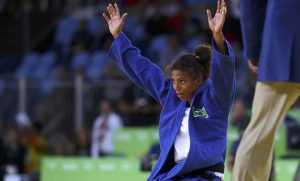 2016 Rio Olympics - Judo - Final - Women -57 kg Final - Gold Medal Contest - Carioca Arena 2 - Rio de Janeiro, Brazil - 08/08/2016. Rafaela Silva (BRA) of Brazil celebrates. REUTERS/Kai Pfaffenbach FOR EDITORIAL USE ONLY. NOT FOR SALE FOR MARKETING OR ADVERTISING CAMPAIGNS.